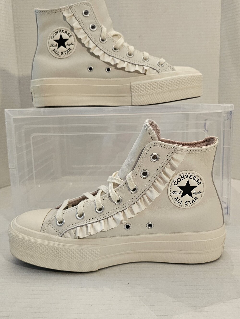 Converse Chuck Taylor All Star Lift High-Top Platform Leather Ruffle Sneakers